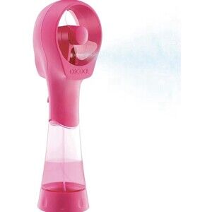 O2 COOL Elite Misting Fan Pink Portable Battery Handheld Squeeze Trigger